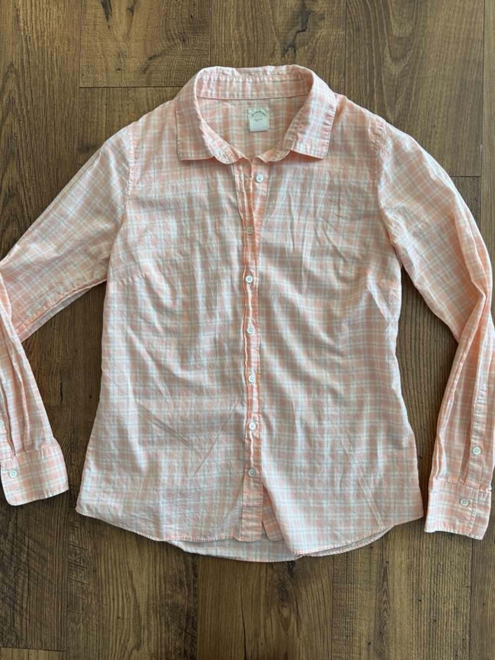 J. Crew women’s button down shirt, size 6, light pink / peach color